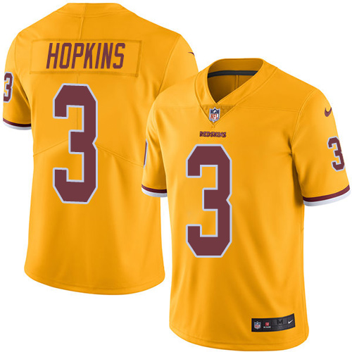 Men's Limited Dustin Hopkins Nike Jersey Gold - #3 Rush NFL Washington Redskins